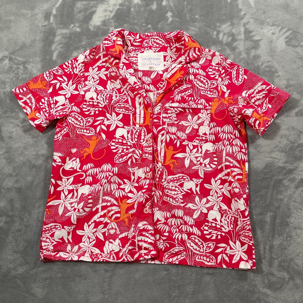 Print Fresh x J McLaughlin Top Womens Small Pajama Shirt Swinging Palm Organic